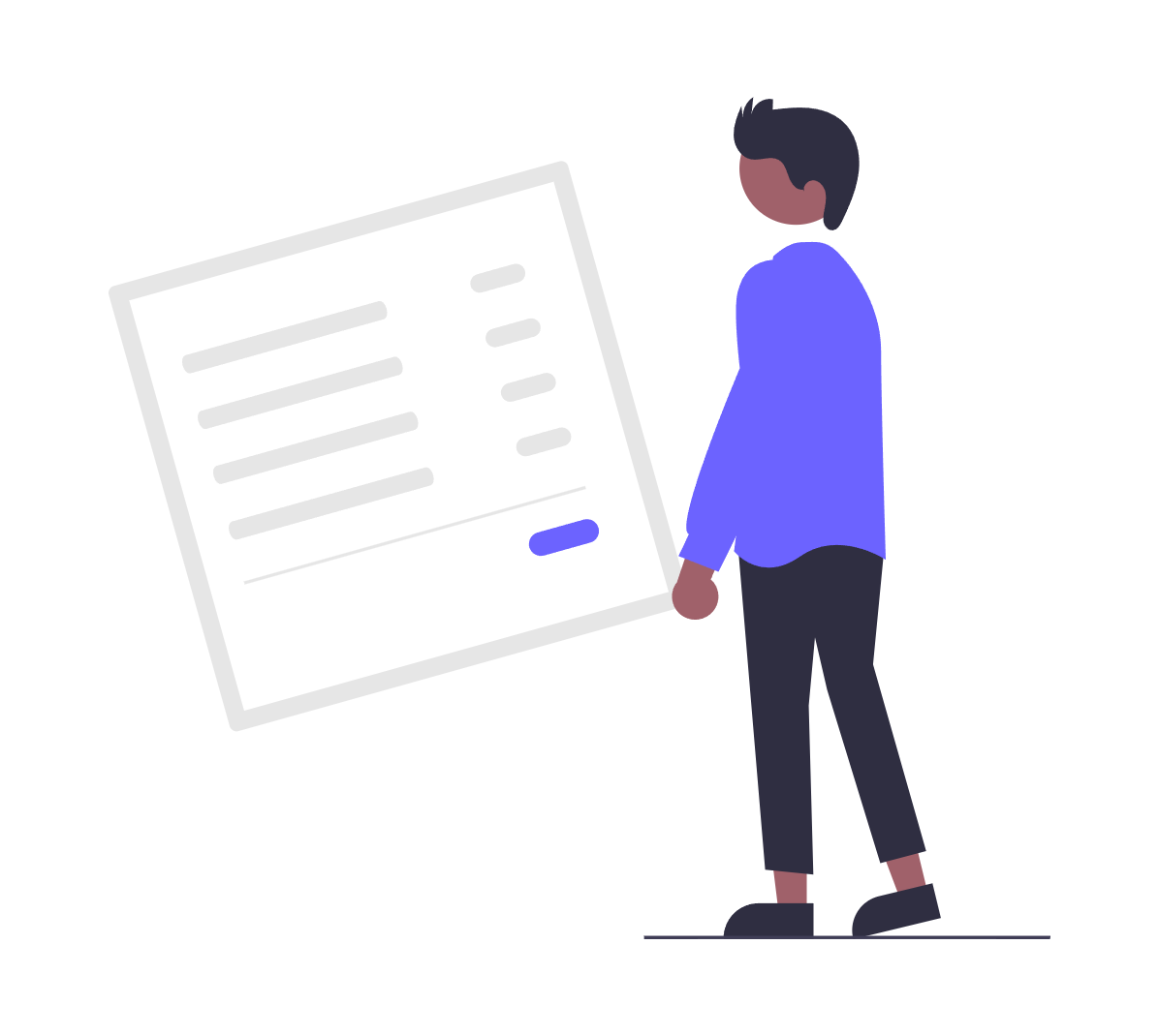 Illustration of a person with a receipt