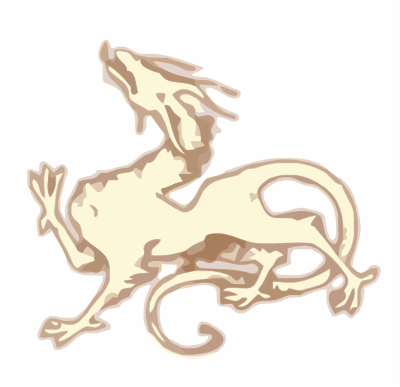 Illustration of a golden dragon