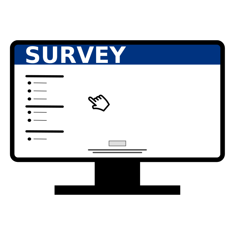 Illustration of a computer monitor featuring a survey
